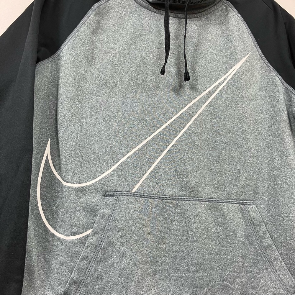 📦Nike Black & Gray Swoosh Pullover Hoodie *CLEARANCE & FREE SHIPPING - Picture 2 of 10